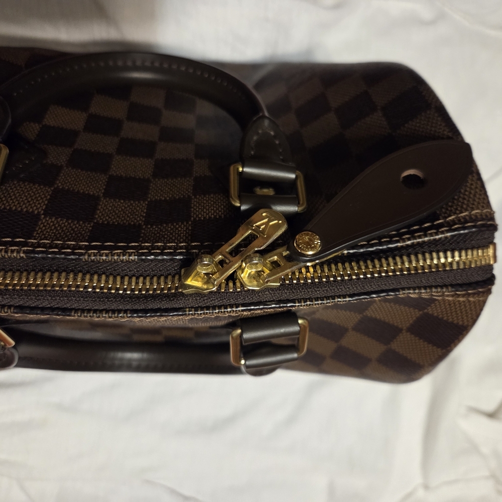 Brown Checkered Handbag Speedy 25 - Picture 8 of 11